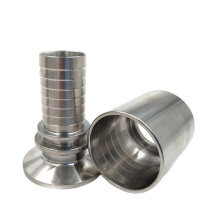 Sa Food/Sanitary Grade Stainless Steel Crimping Tri-clamp Hose Couping Pipe Fittings Ferrule With Neck Barbed Hose Tails Ferrule